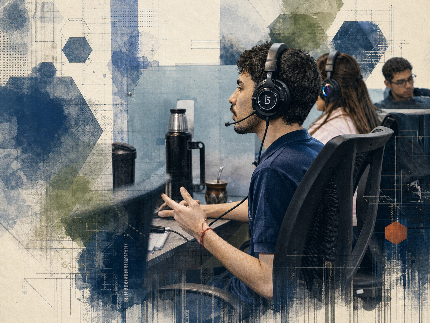 Personas trabajando en un espacio de colaboración